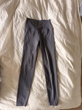 Beyond Yoga Gray Stretch Ribbed Leggings
